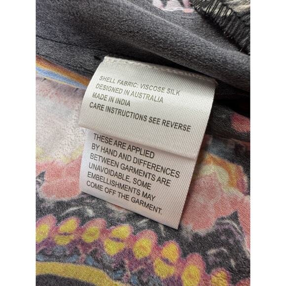 NWT Czarina Crystal Embellished Silk Blend Hi-Low Floral Maxi Dress S - Picture 16 of 16